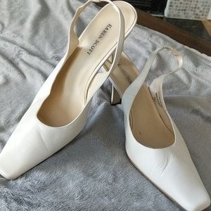 Leather slingback heels